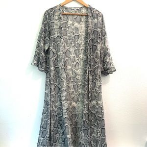 See and be Seen Open Front Snake Skin Shift Size Small Like New
